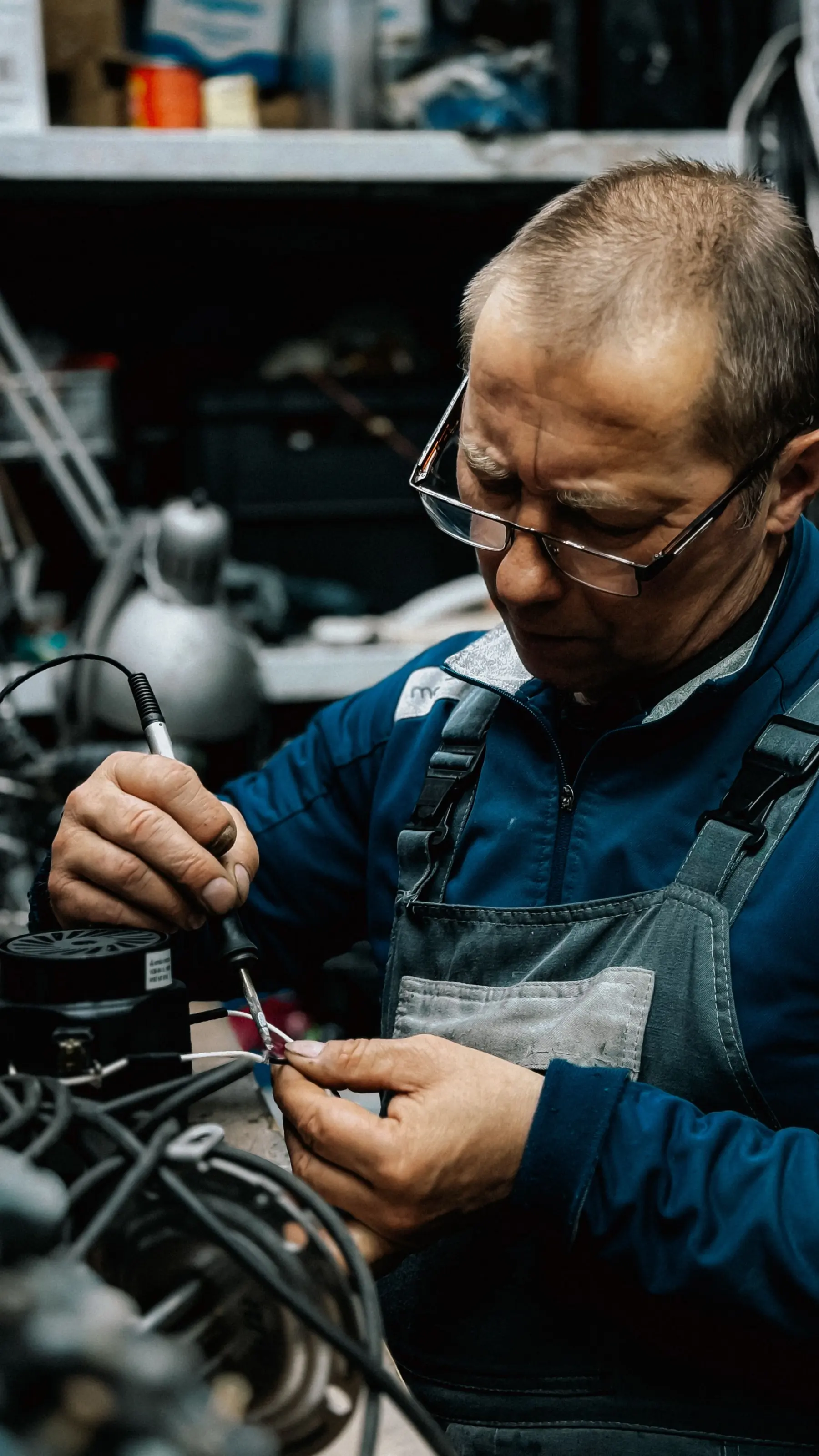 Servicetechniker bei der Arbeit