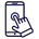 Blaues Symbol mit einer stilisierten Person vor einem Bildschirm oder Dokument