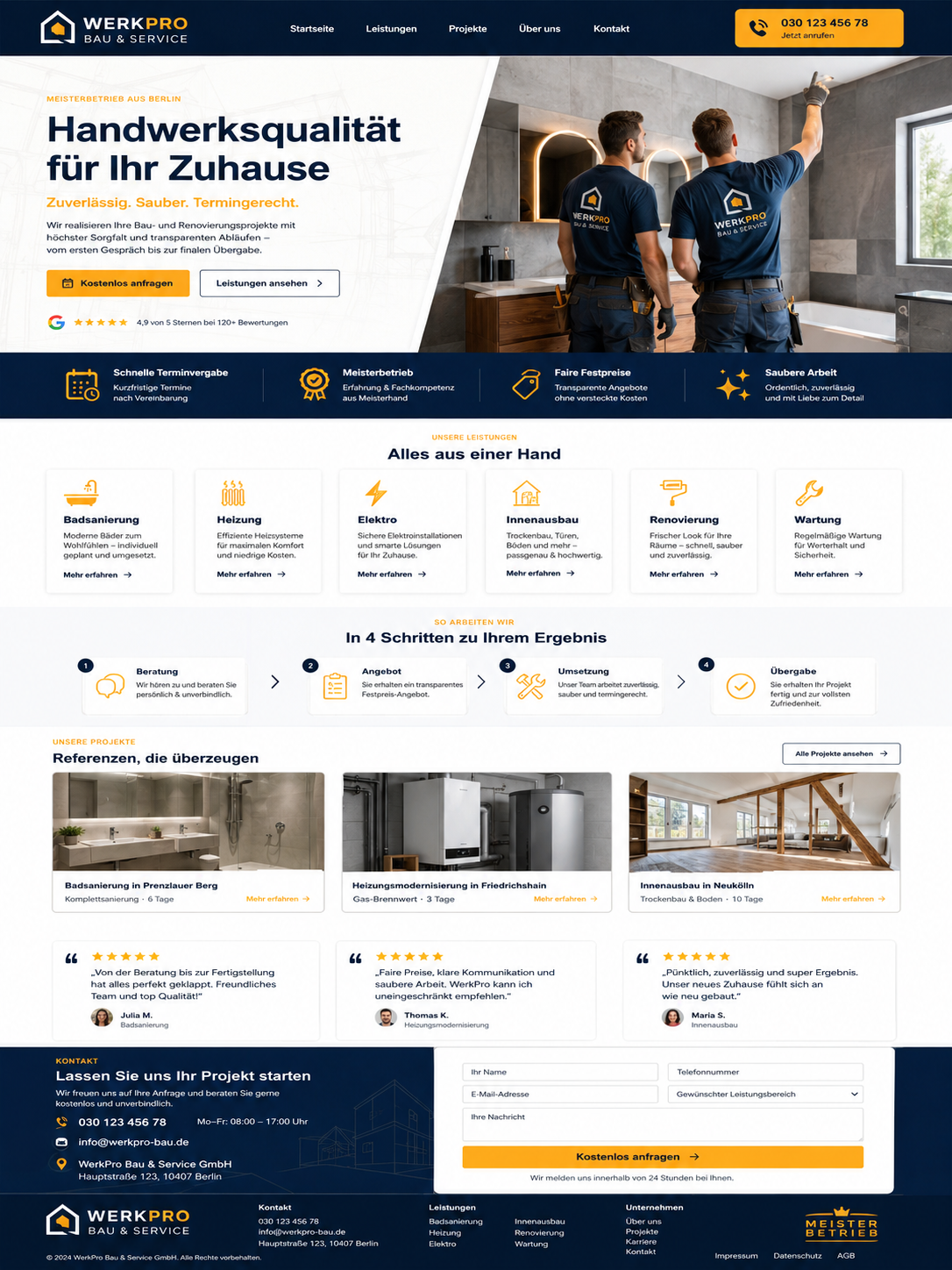 Handwerker Webseite Beispiel 2