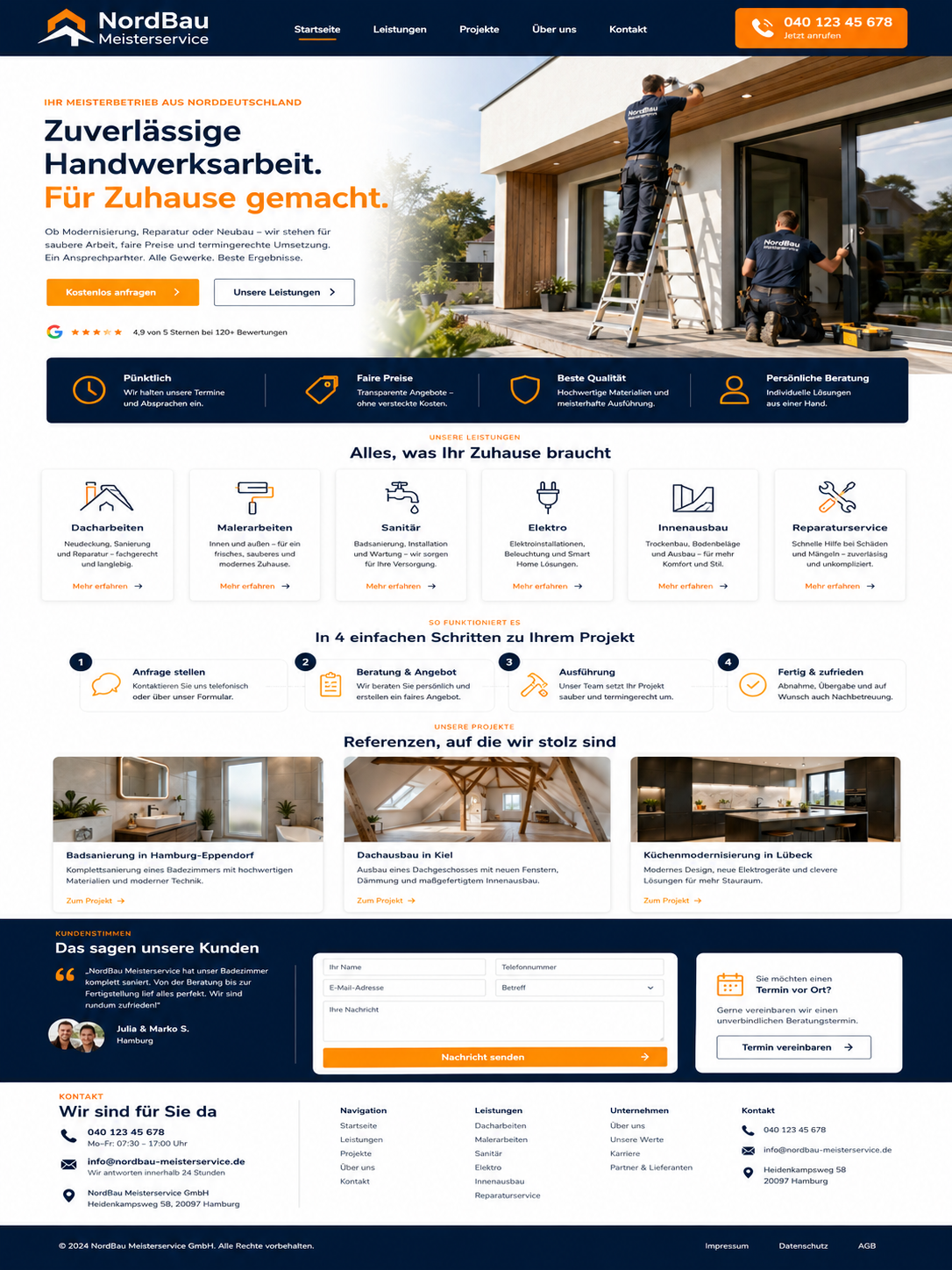 Handwerker Webseite Beispiel 3