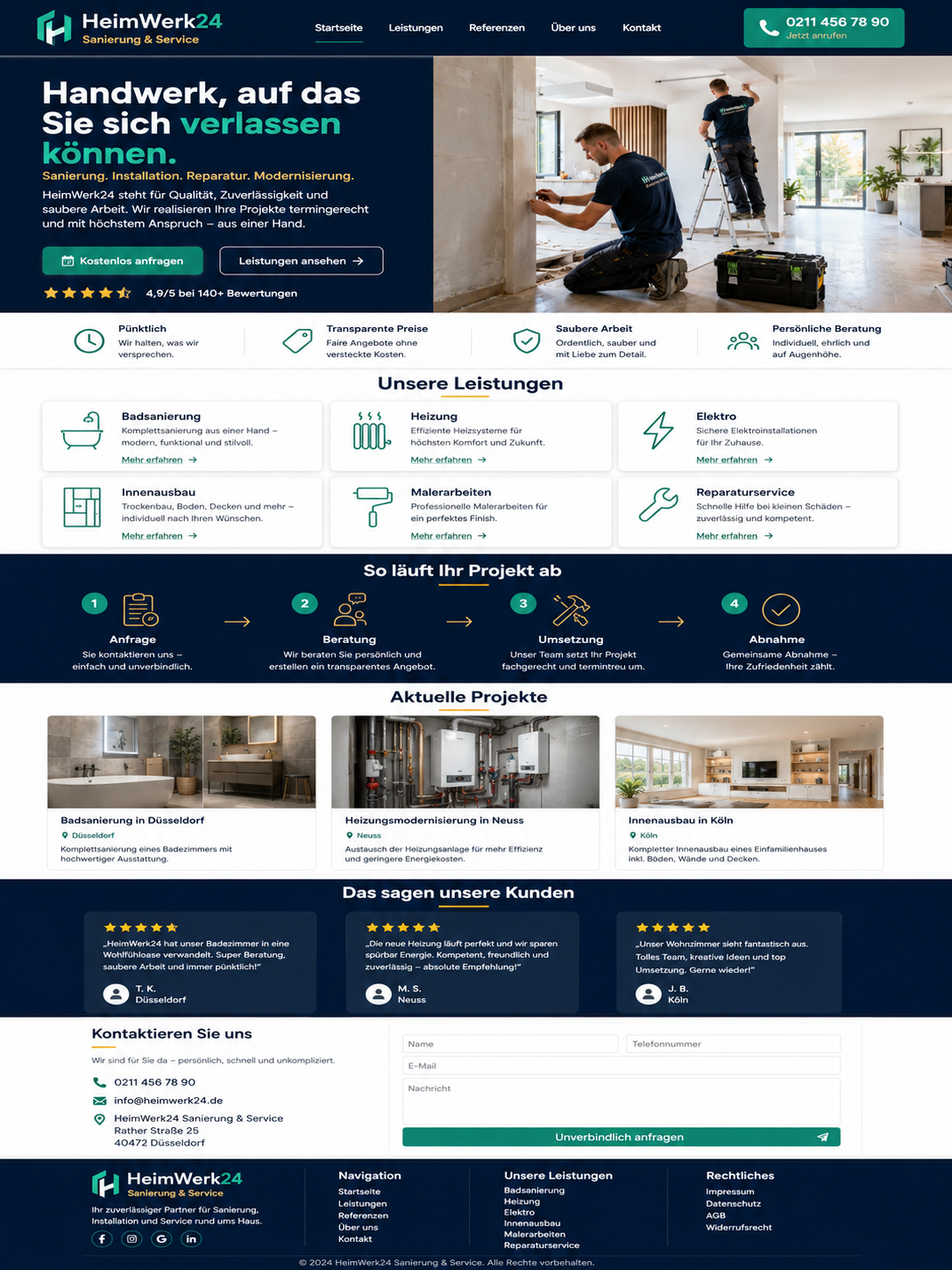 Handwerker Webseite Beispiel 4