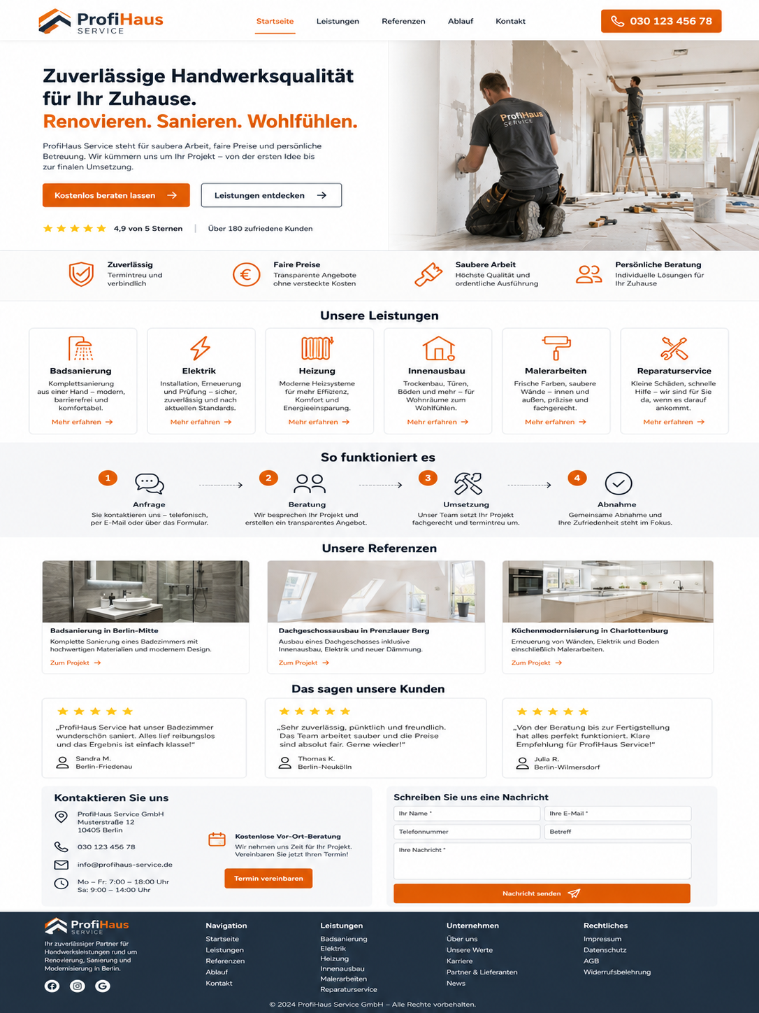 Handwerker Webseite Beispiel 5
