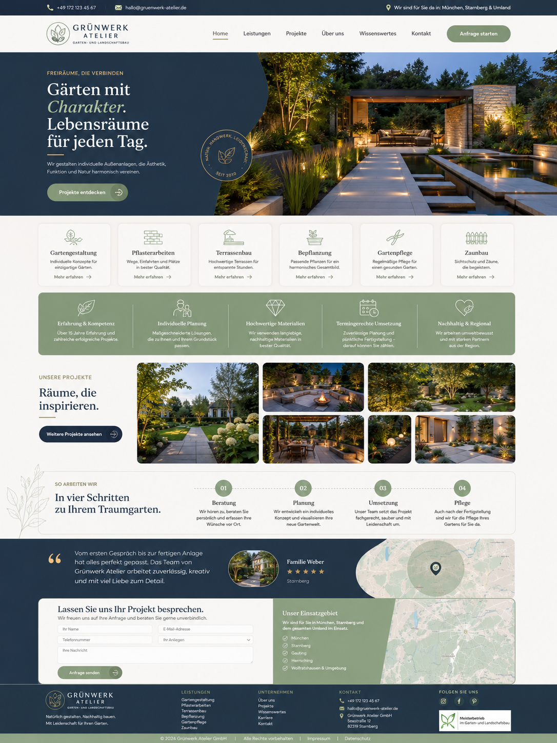Moderne Garten und Landschaftsgestaltung Webseite