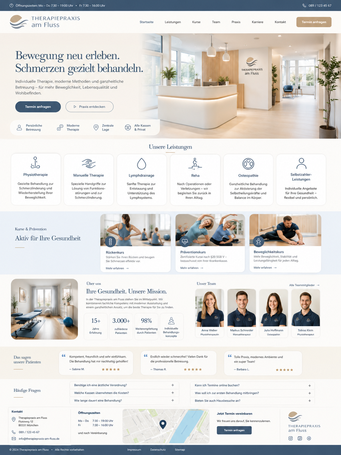 Moderne Therapiepraxis Website Gestaltung