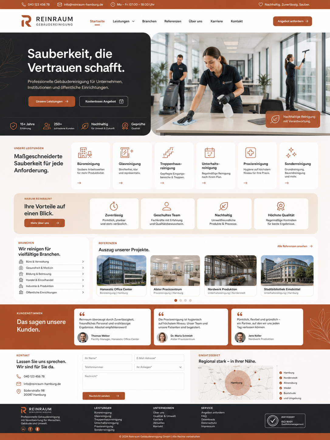 Moderne Website für Gebäudereinigung