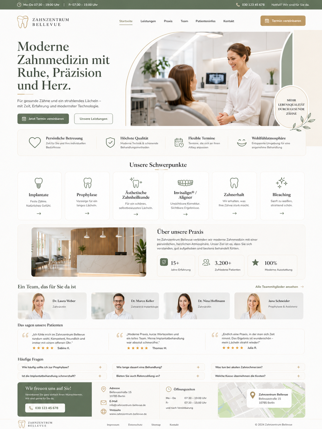 Moderne Zahnarztpraxis Webseite gestalten