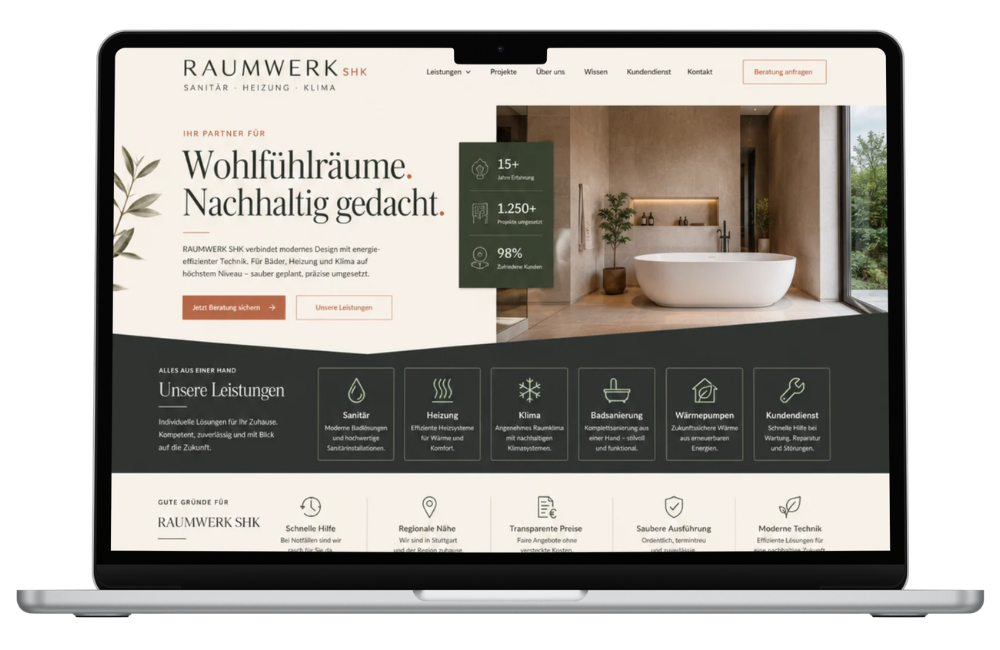 Webdesign Referenz Sanitär