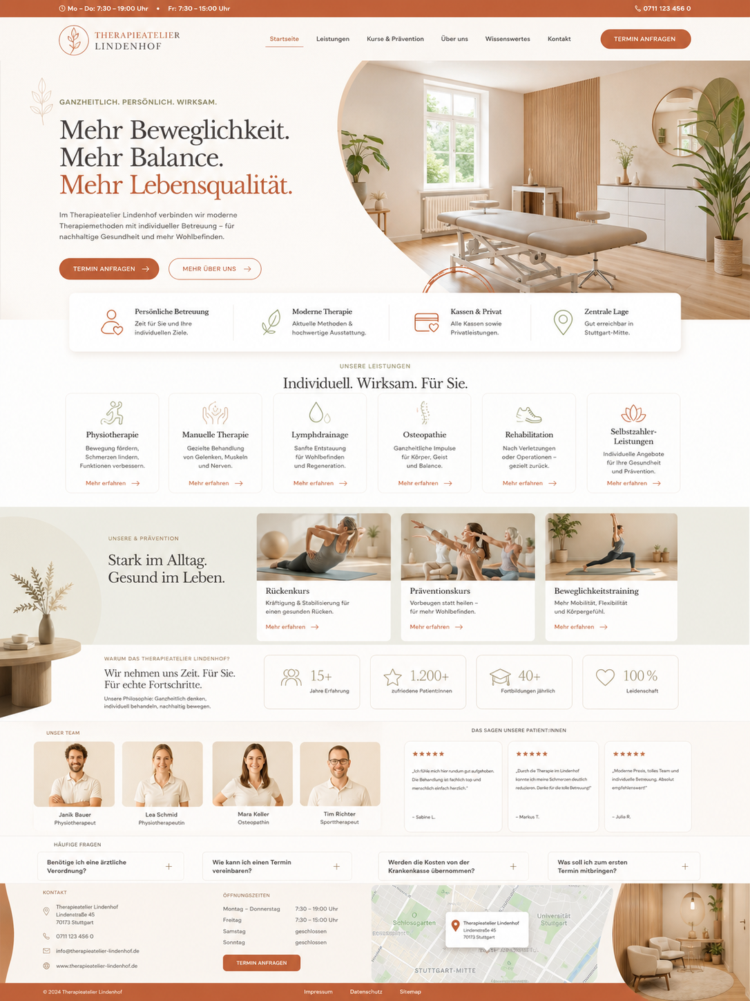 Therapieatelier Lindenhof Website Design