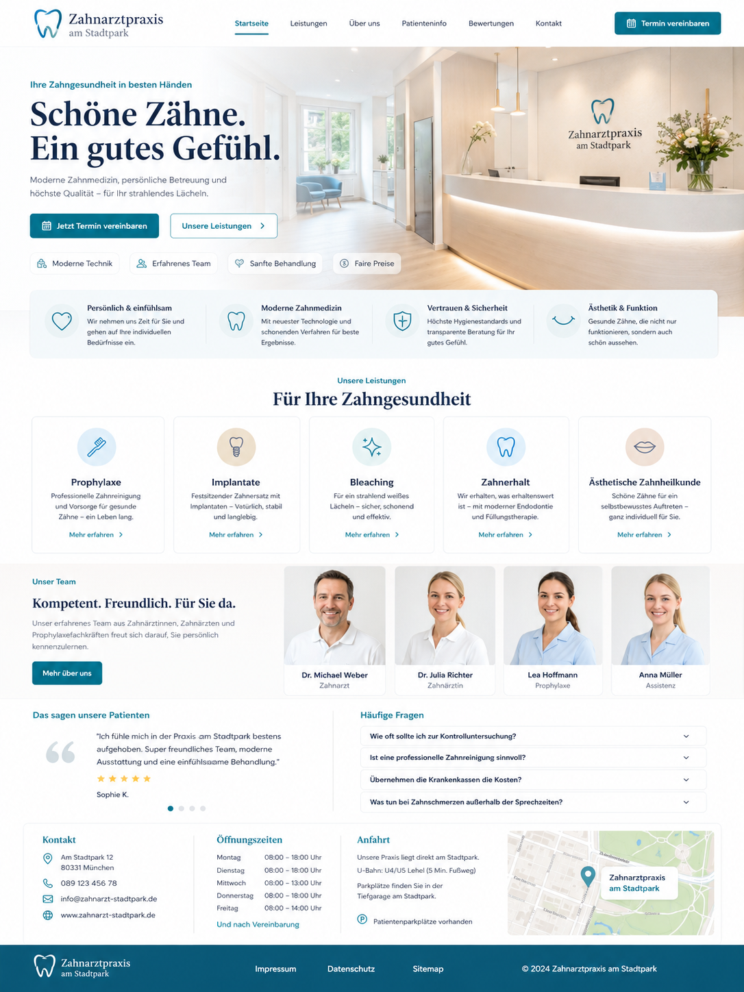 Zahnarztpraxis am Stadtpark Webseite