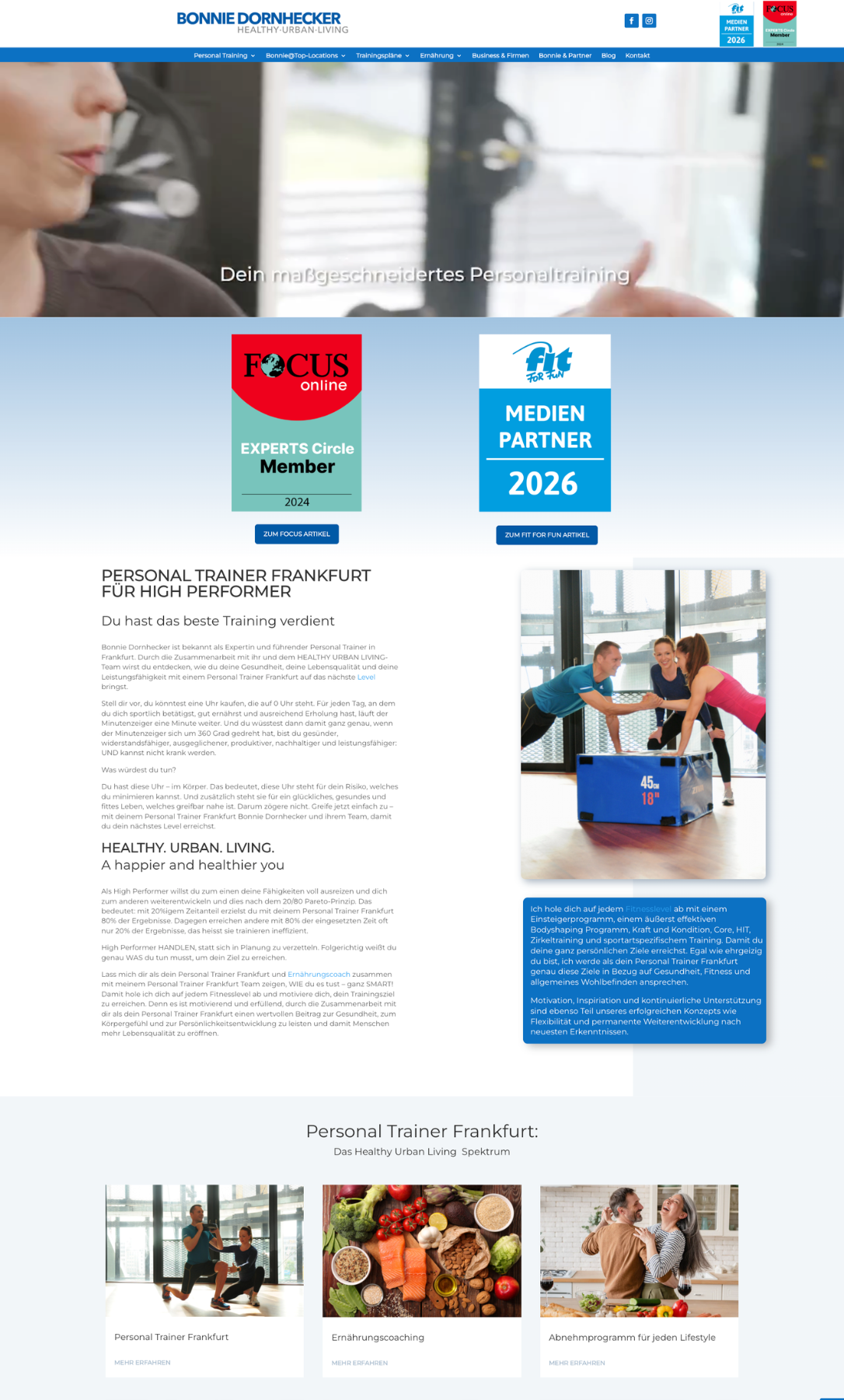 Webdesign-Referenz: Bonnie Personaltraining