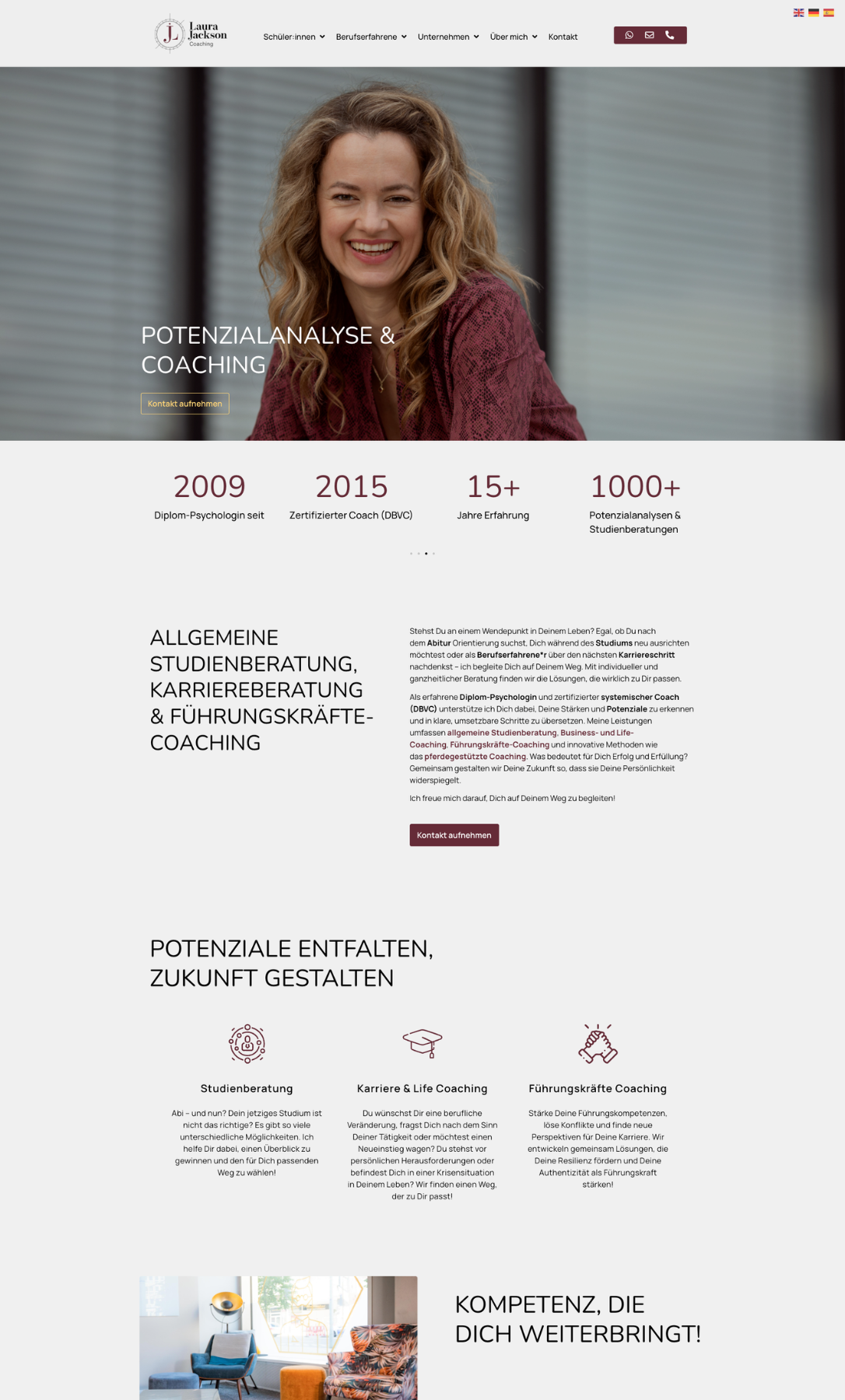 Webdesign-Referenz: Coaching Jackson