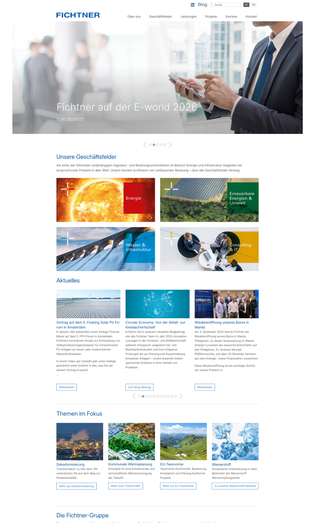 Webdesign-Referenz: Fichtner