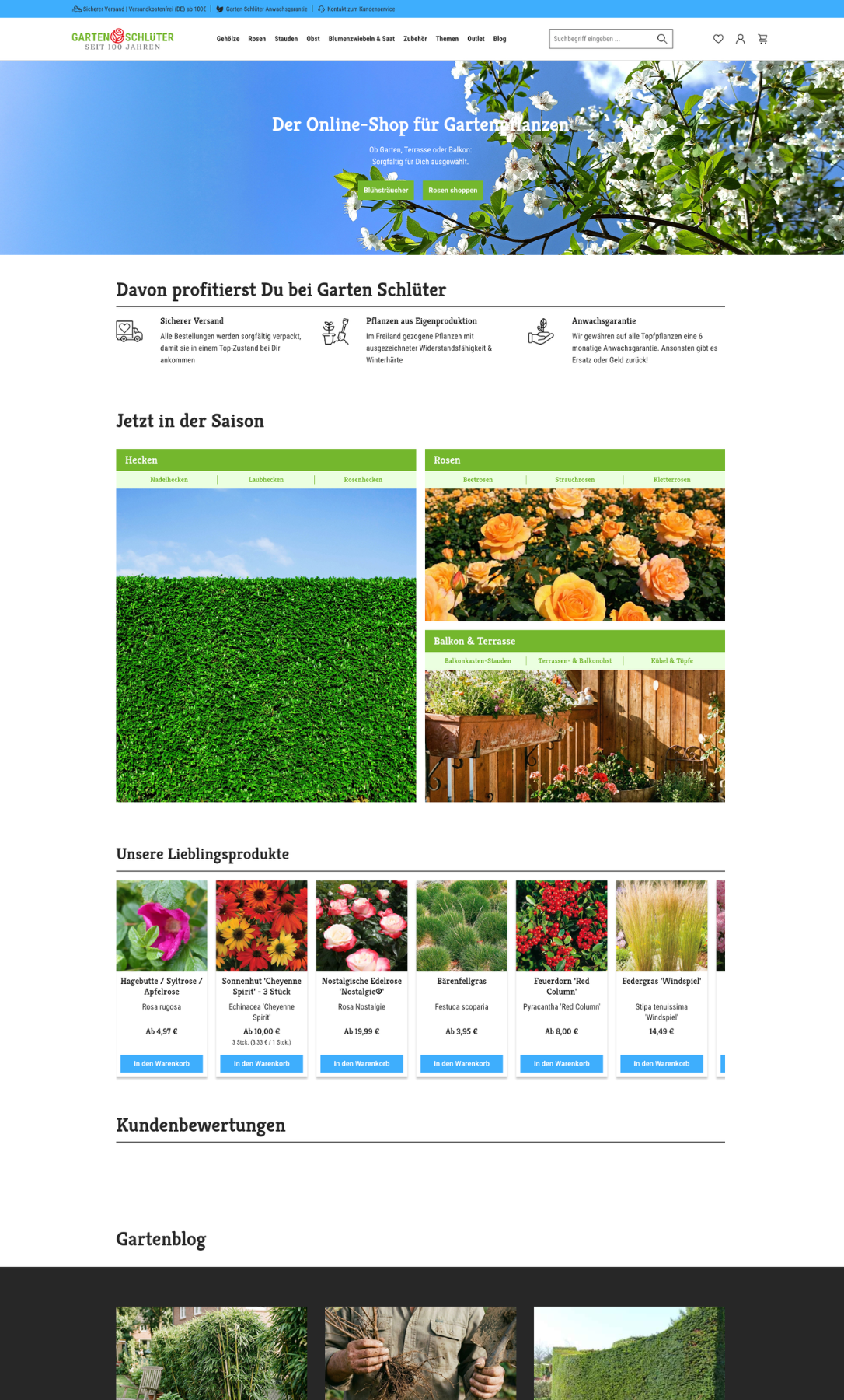 Webdesign-Referenz: Garten Schlüter