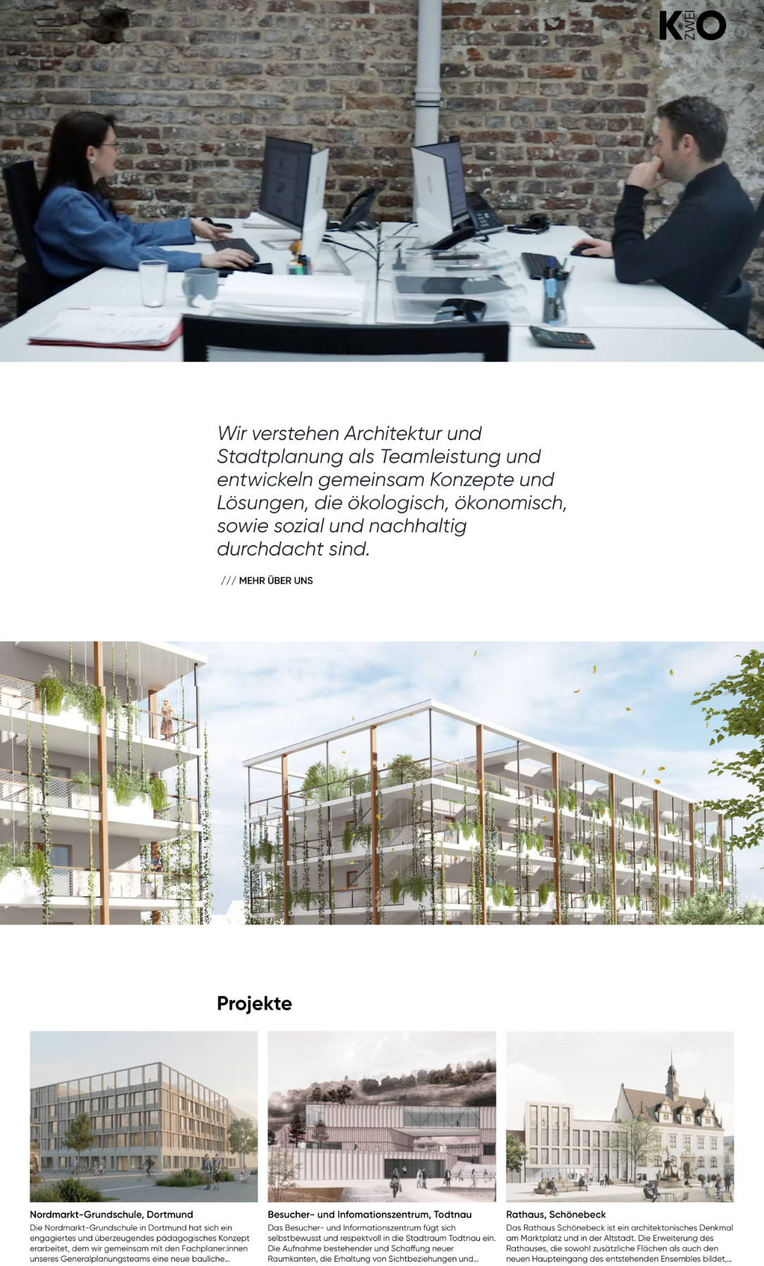 Webdesign-Referenz: K2O Architekten