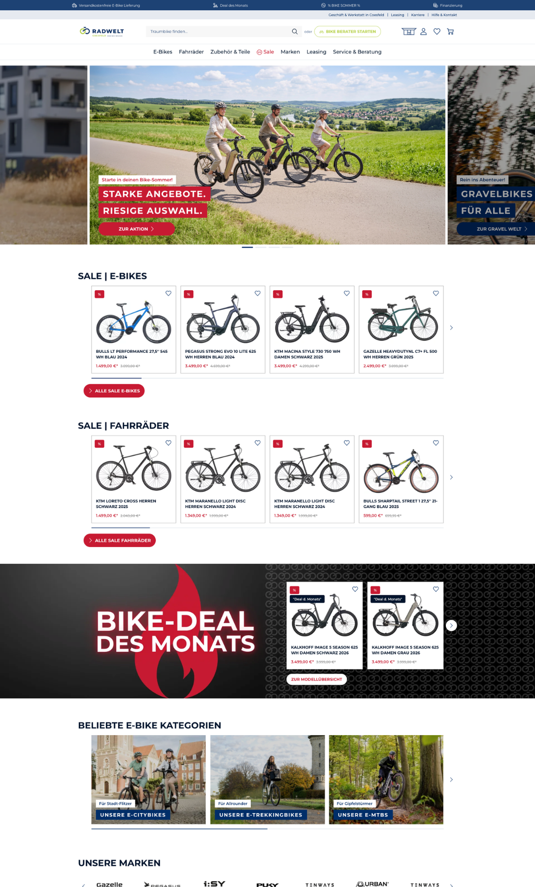 Webdesign-Referenz: Radwelt Onlineshop