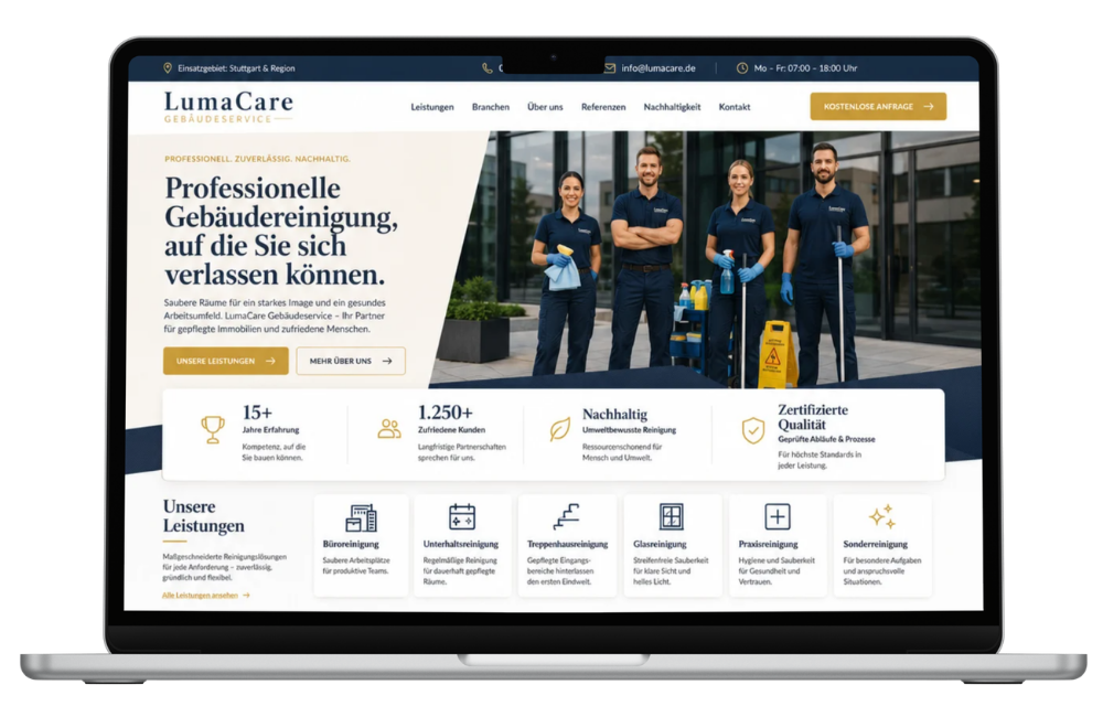 Webdesign Referenz Gebäudereinigung