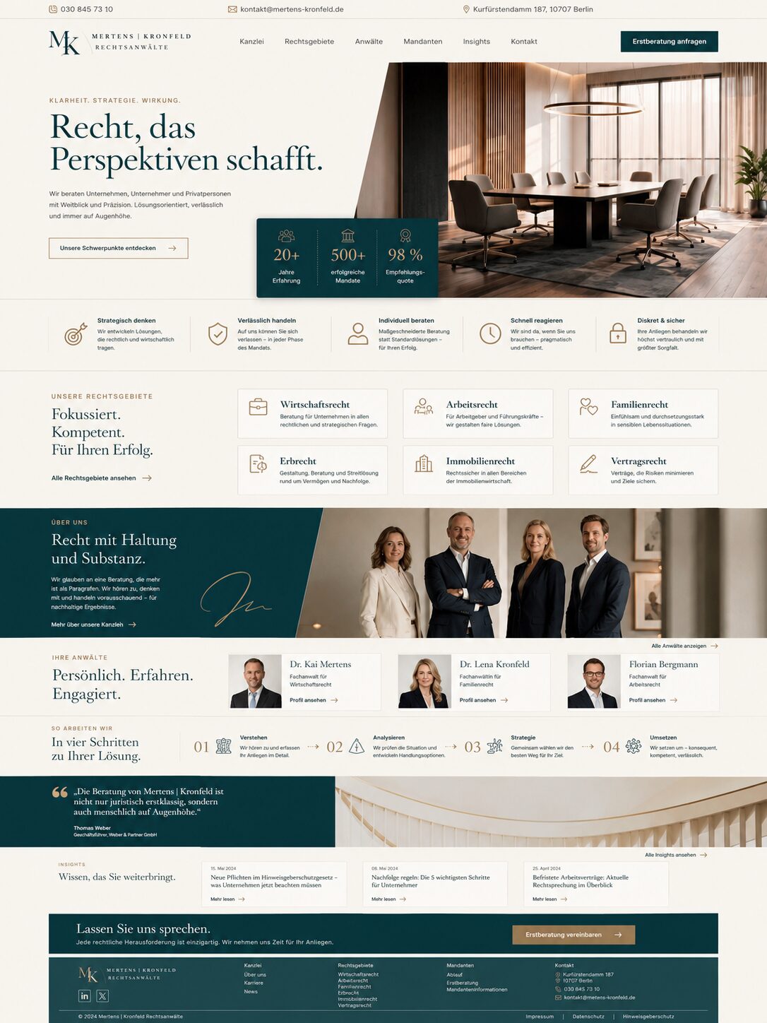 Design-Inspiration: elegantes Kanzlei-Webdesign mit klarer Struktur