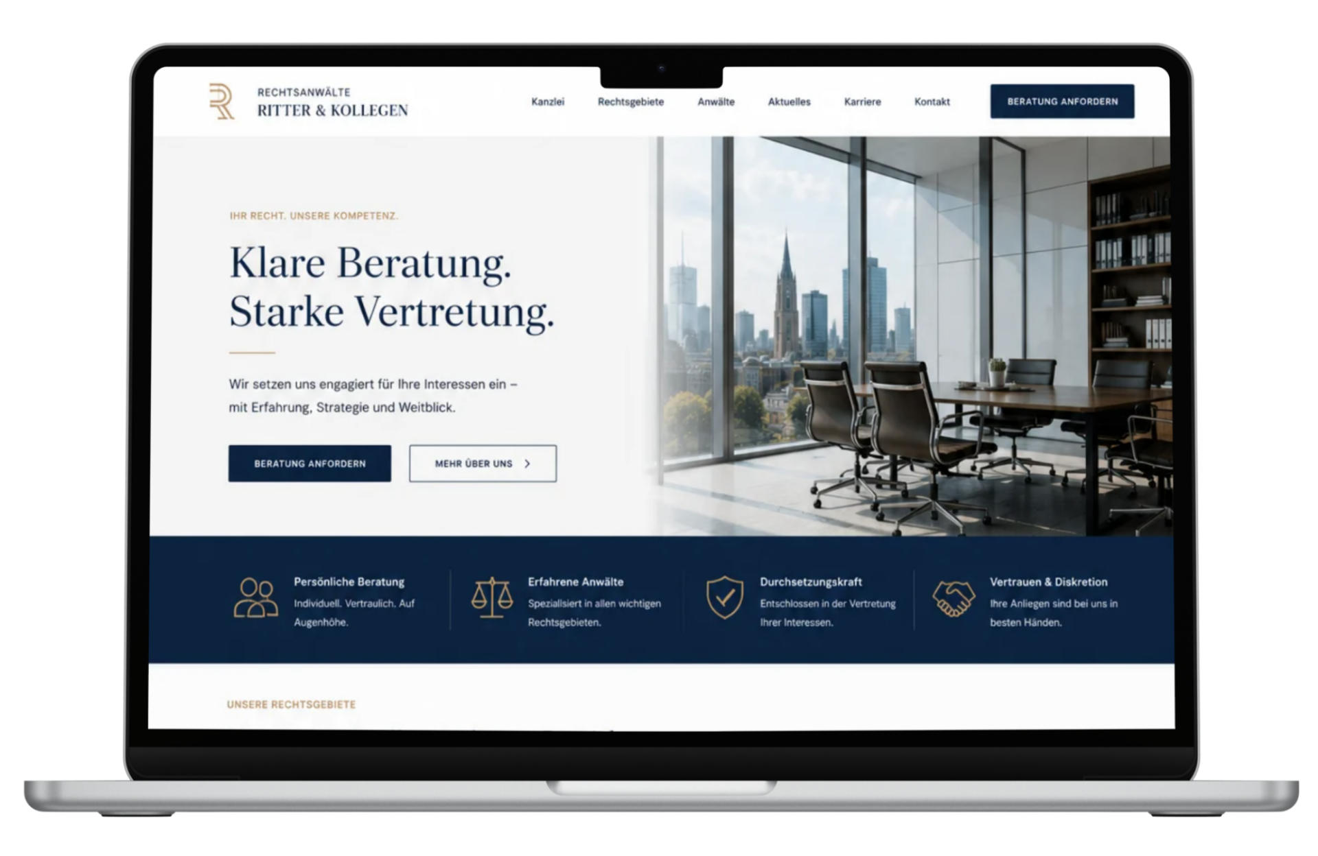 Kanzlei-Konzept 3 – Gestaltungsbeispiel für eine Kanzlei-Website
