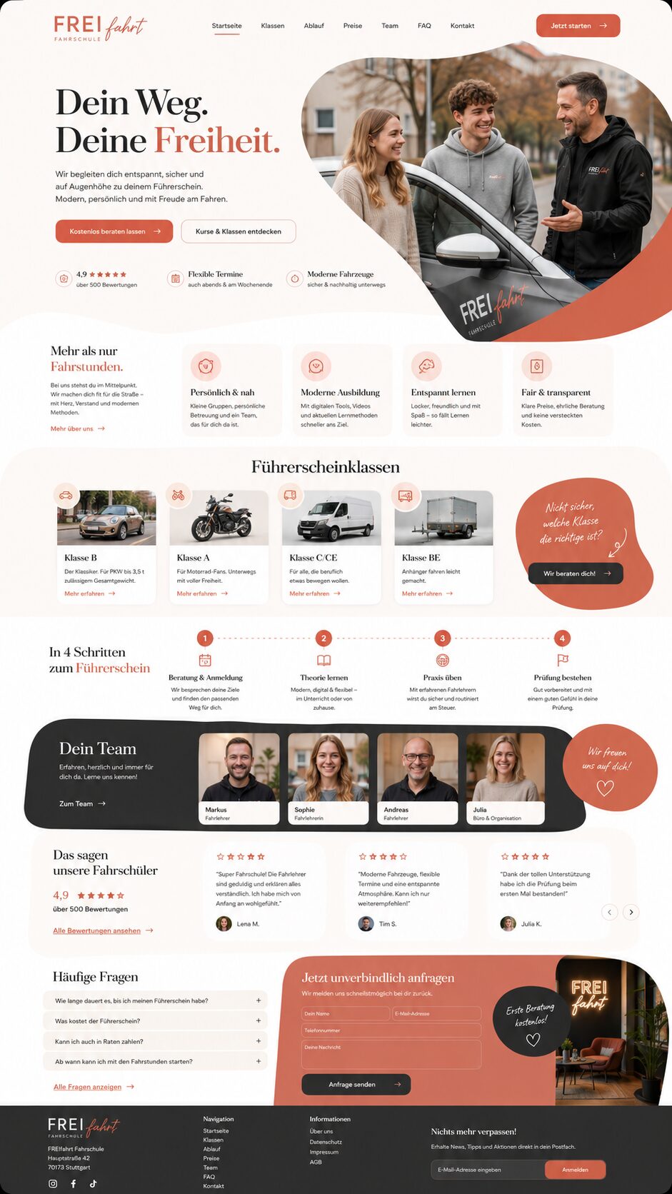 Stilvolles Webseiten-Design für Fahrschulen