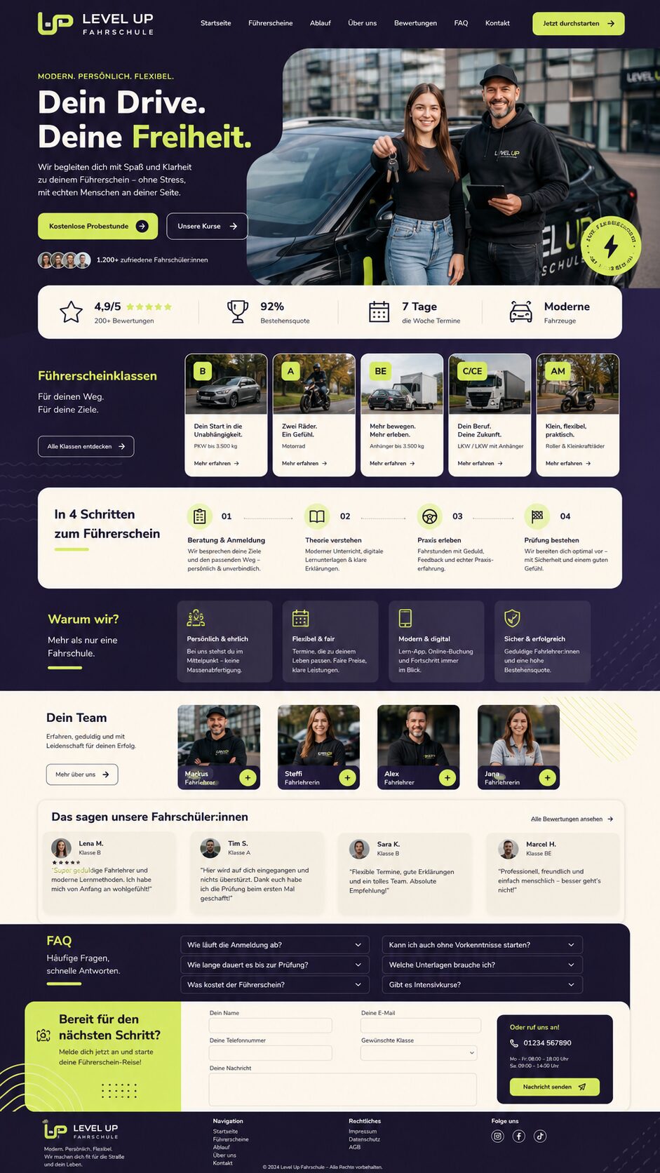 Konversionsstarke Landingpage für Fahrschulen – Webdesign-Beispiel