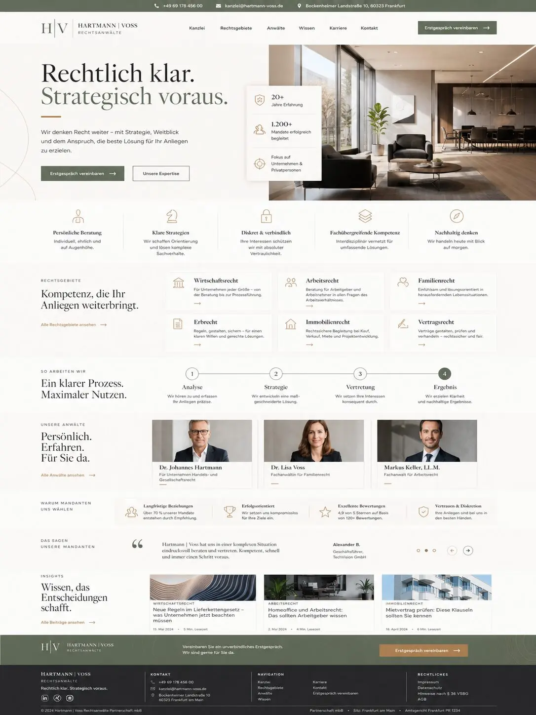 Ruhige Gestaltung – Gestaltungsbeispiel für eine Kanzlei-Website