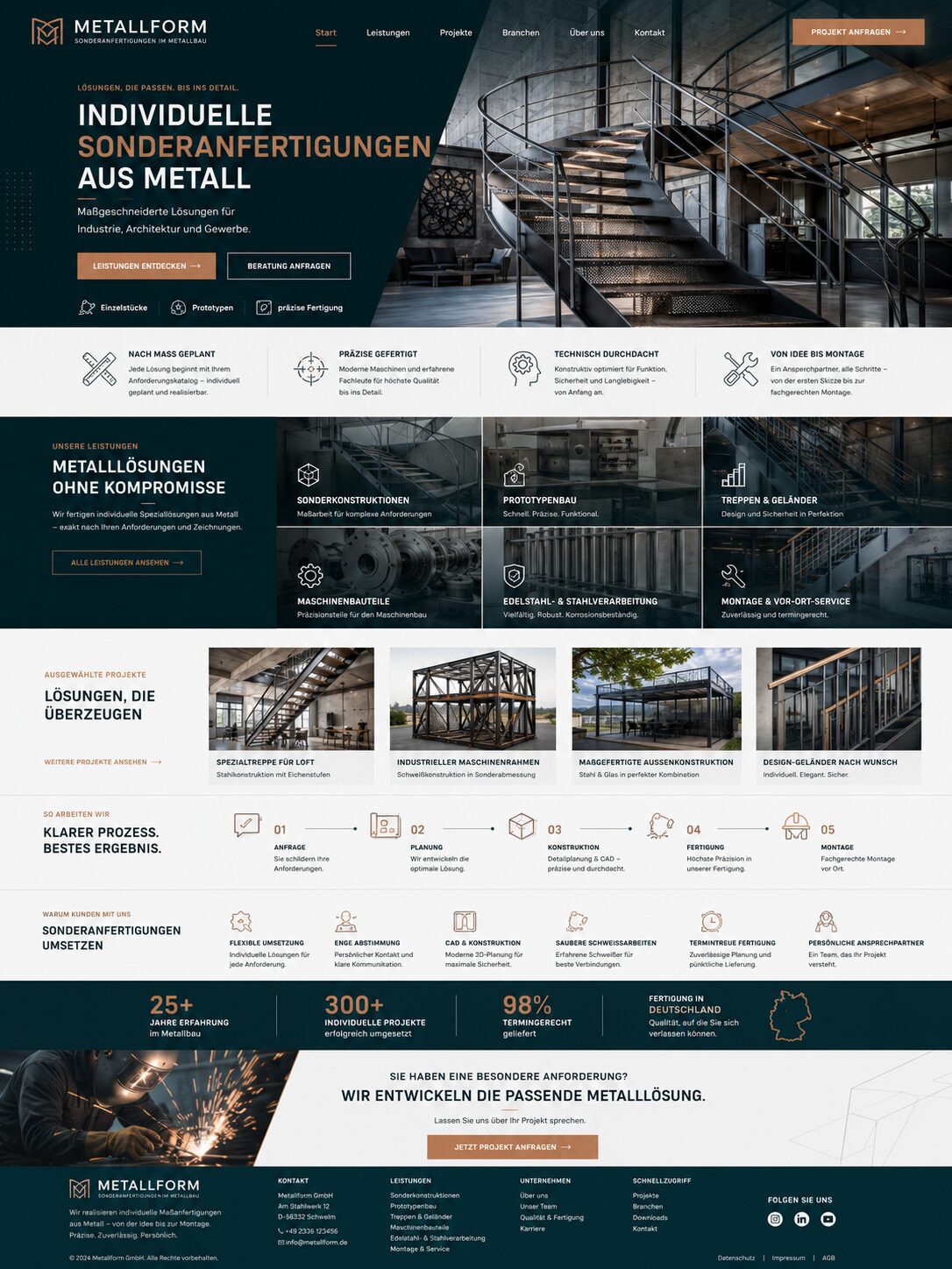Moderne Webseite für Metallbauunternehmen