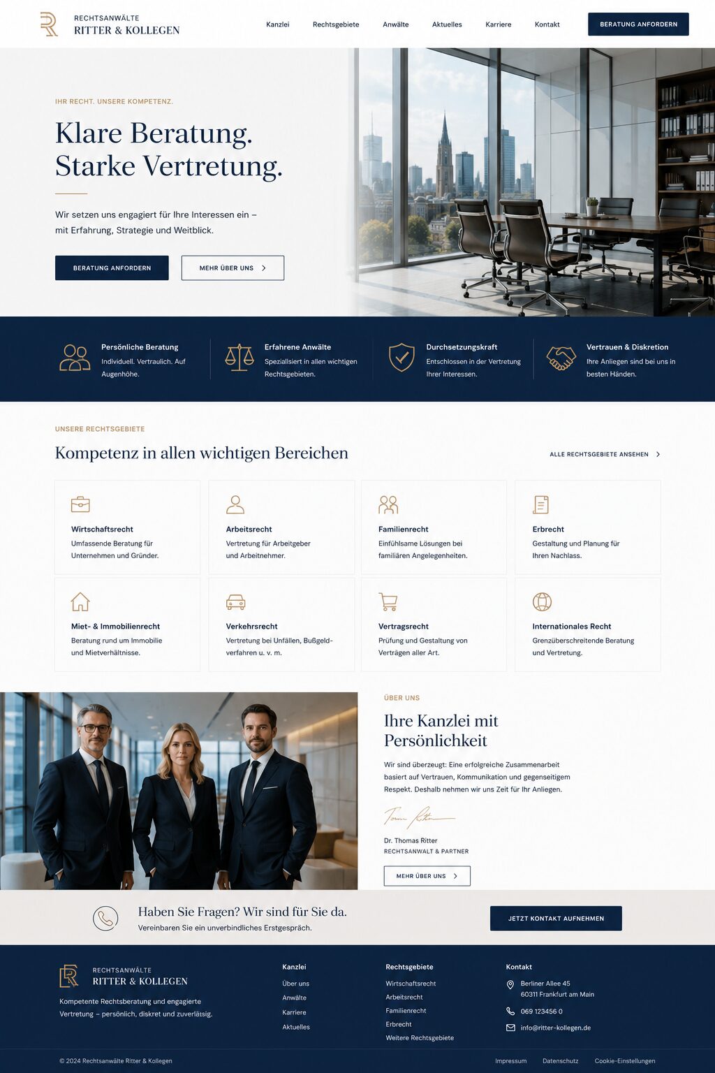 Design-Inspiration: moderne Website für Rechtsanwälte
