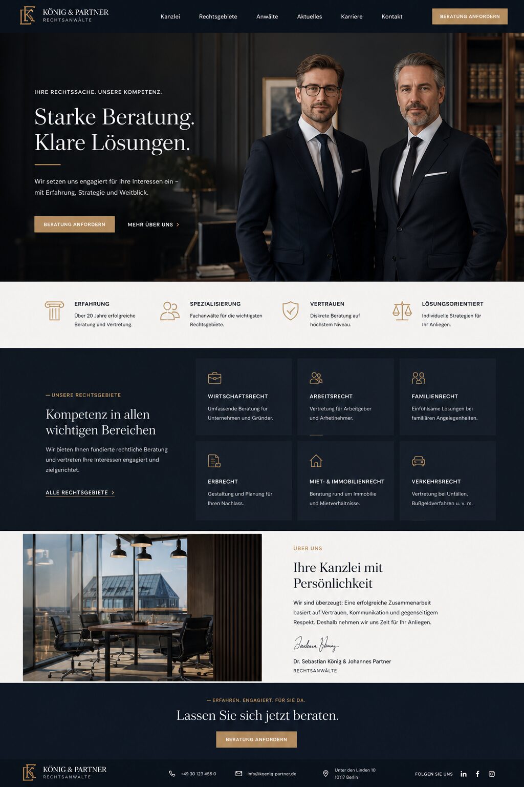 Design-Inspiration: weitere Design-Vorlage für eine Rechtsanwaltskanzlei