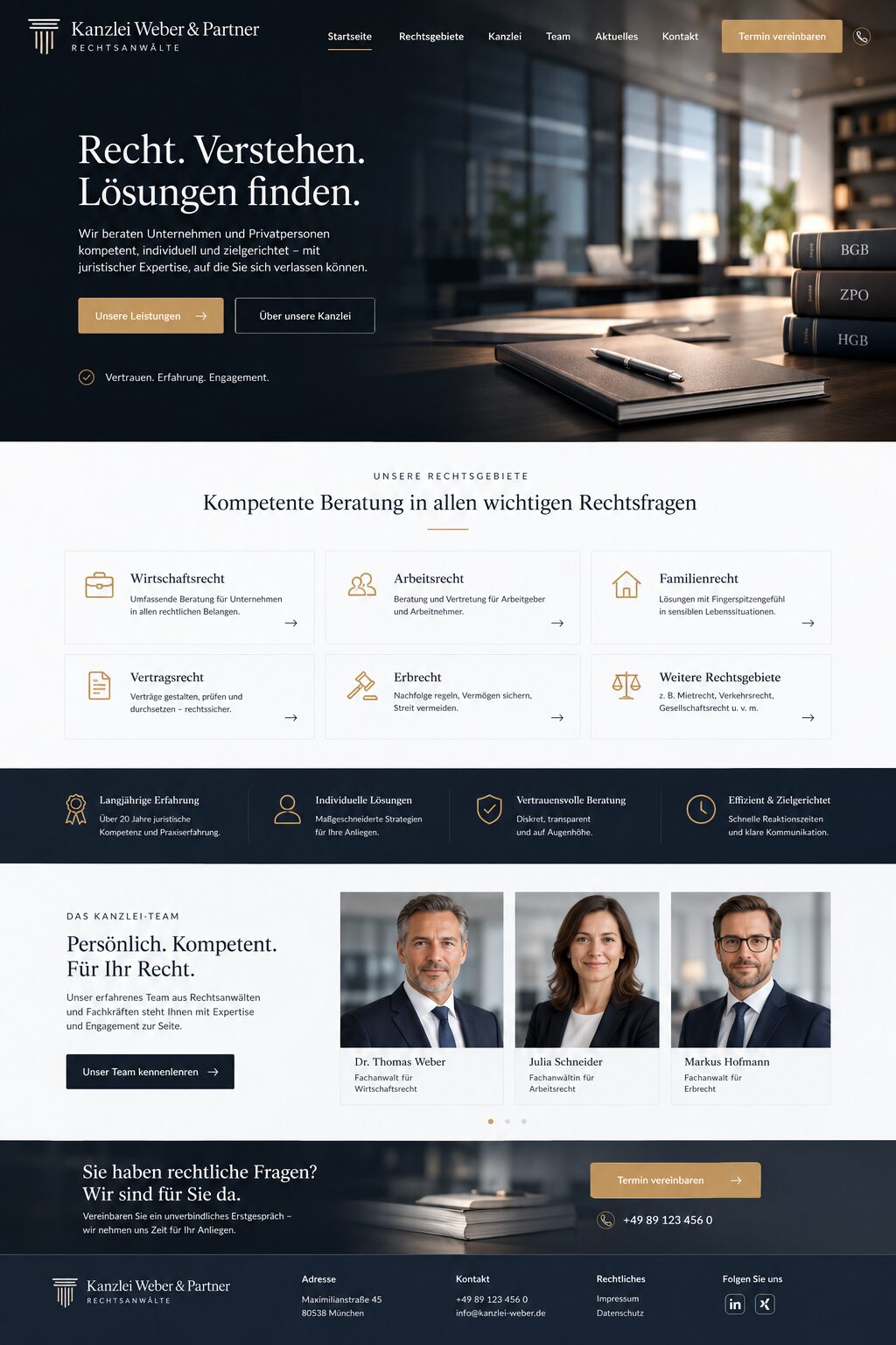 Design-Inspiration: Design-Vorlage für eine Rechtsanwaltskanzlei
