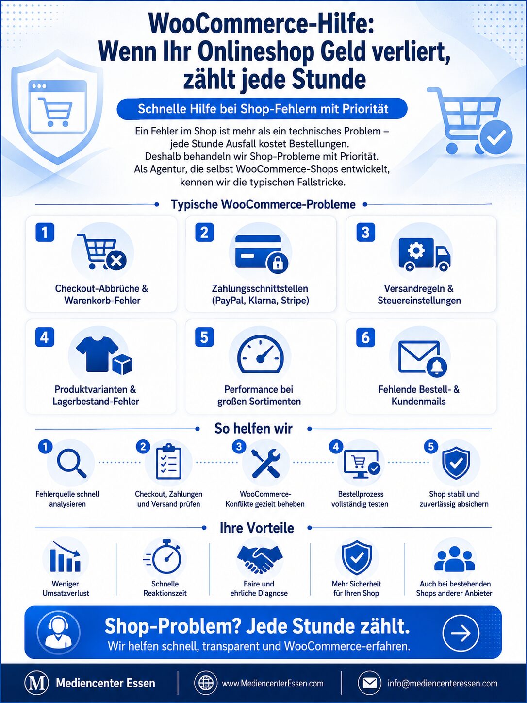 Infografik über WooCommerce-Hilfe für Onlineshops