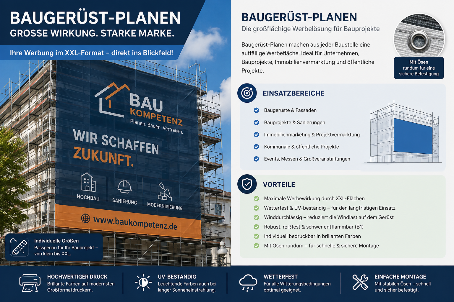 Baugerüst-Planen Vorteile und Einsatzbereiche