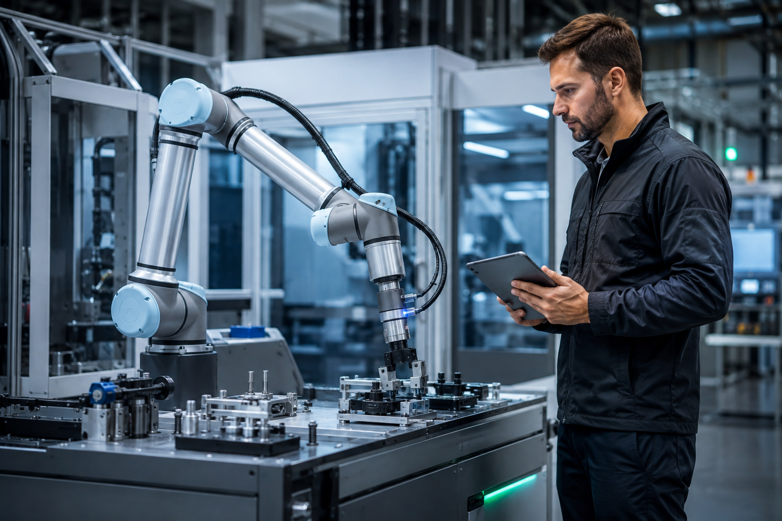 Robotik und Cobots in einem industriellen Produktionsprozess