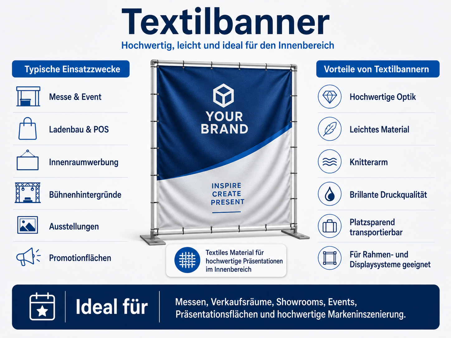 Textilbanner Vorteile und Einsatzmöglichkeiten