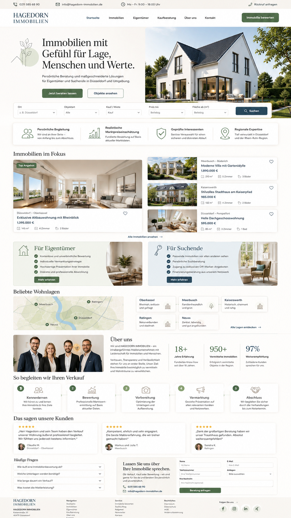 Webdesign für Immobilienmakler – modernes seriöses Website-Design für Makler