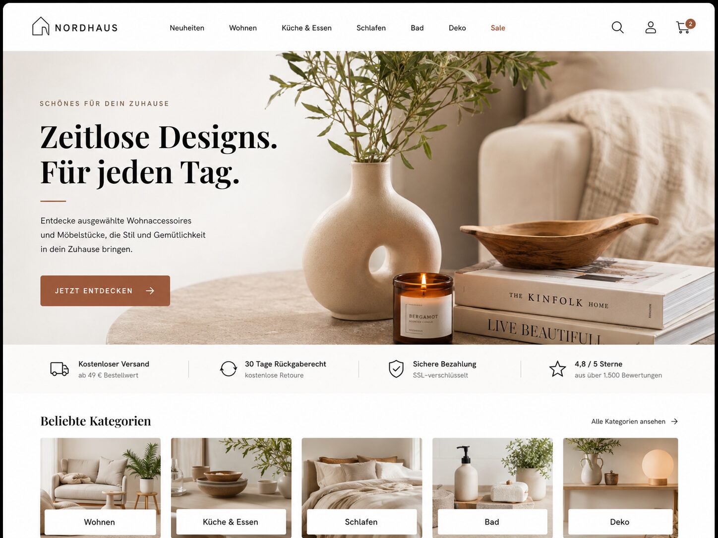 Fertiger Dropshipping-Shop auf Basis von WordPress und WooCommerce auf Desktop und Smartphone