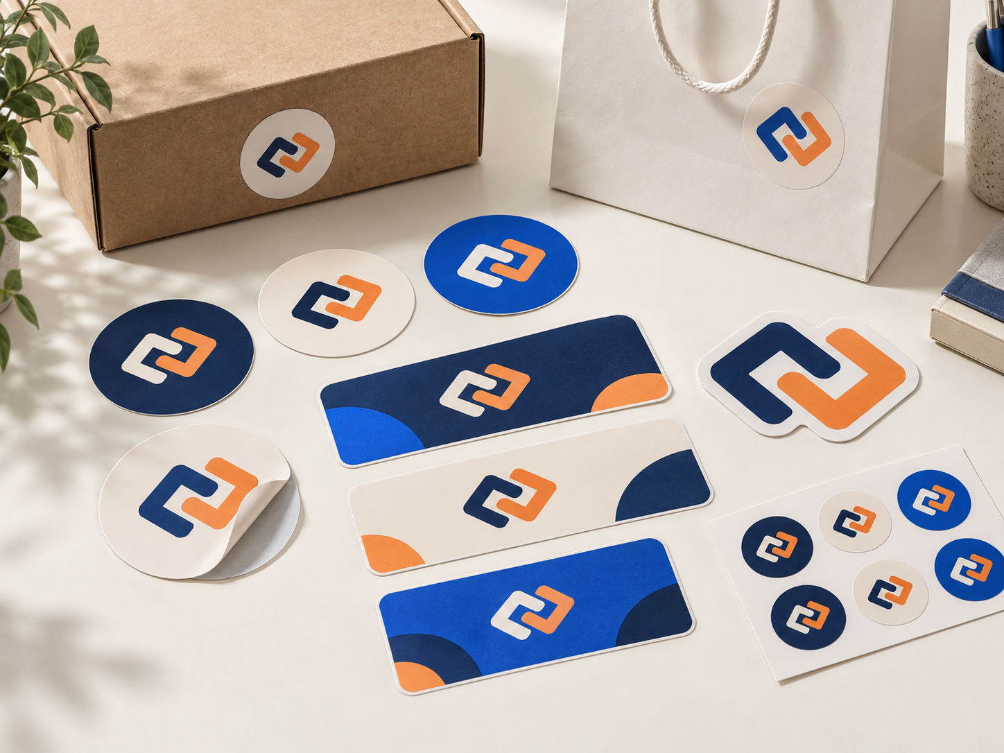 Grafischer Bildplatzhalter für Logo-Sticker und Werbeaufkleber