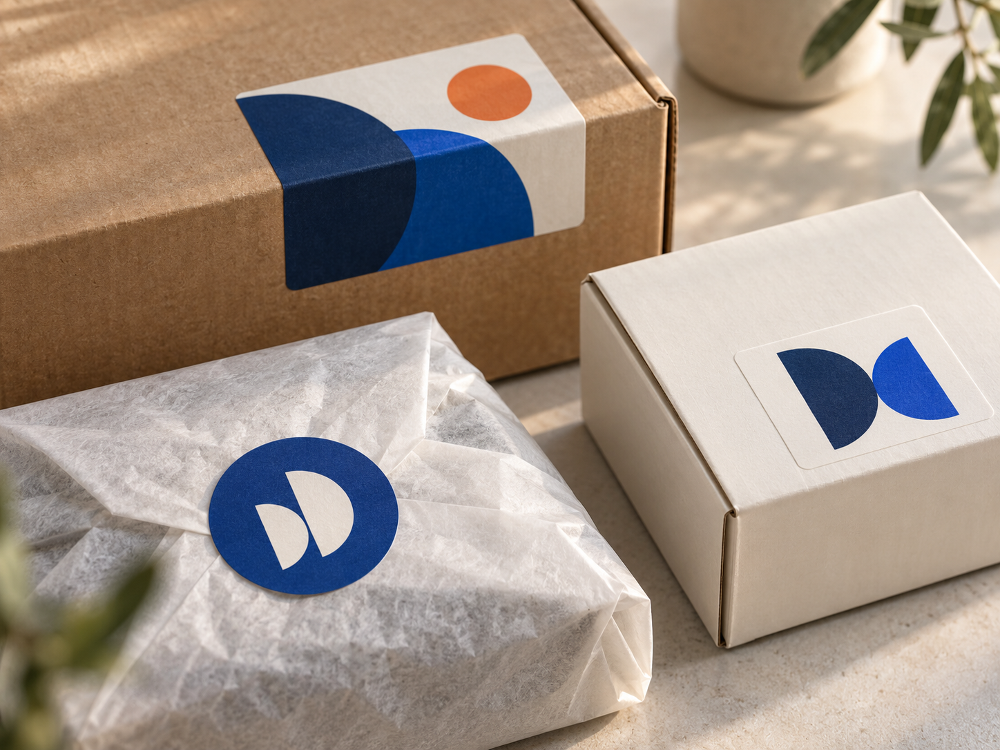 Grafischer Platzhalter für Firmenaufkleber auf Verpackungen