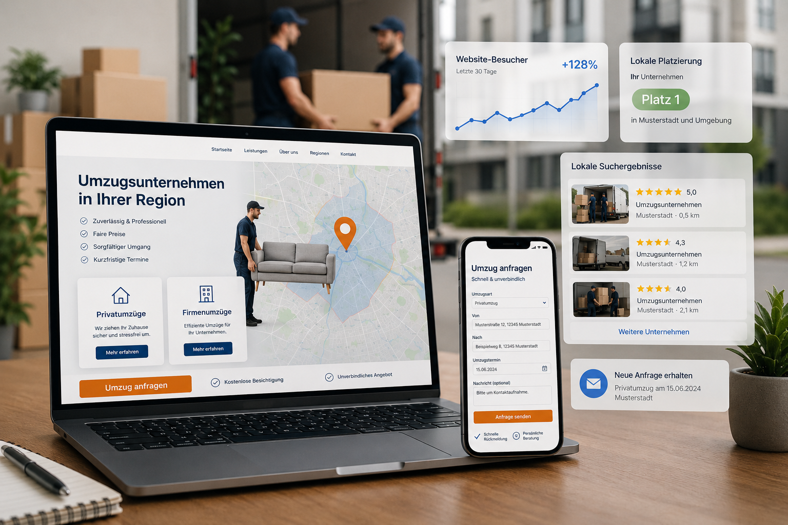 Lokale SEO und Webdesign für Umzugsunternehmen