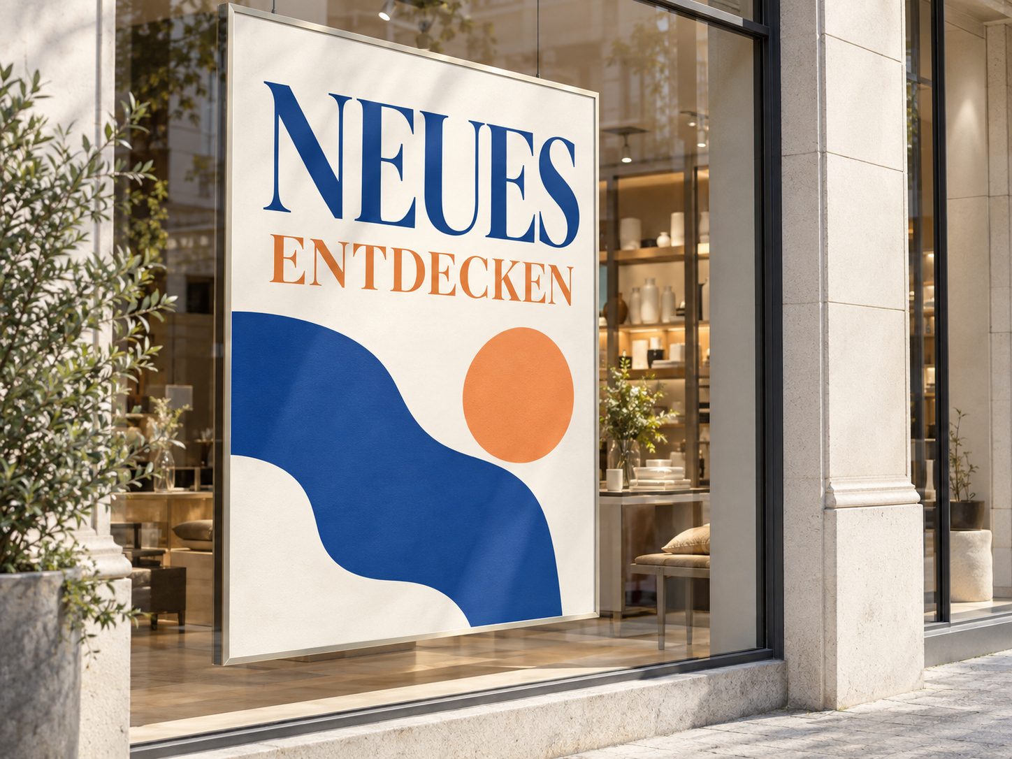 Grafischer Bildplatzhalter für ein Werbeplakat im Schaufenster