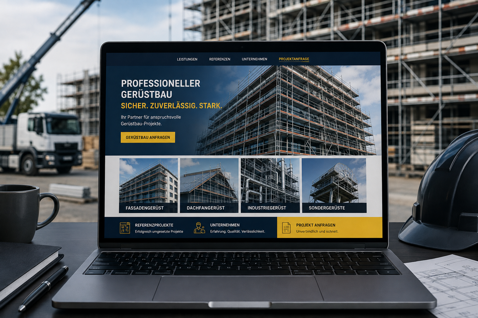 Demo einer Website für ein Gerüstbauunternehmen