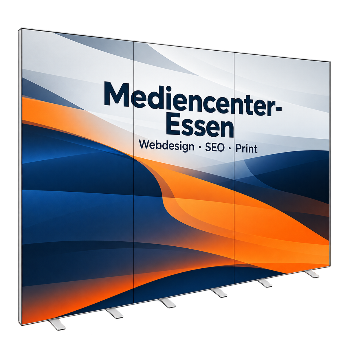 Spannrahmen-Messesystem mit drei verbundenen Rahmen und durchgehendem Motiv