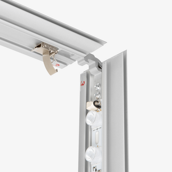 Eckverbindungen des modularen Spannrahmen-Systems