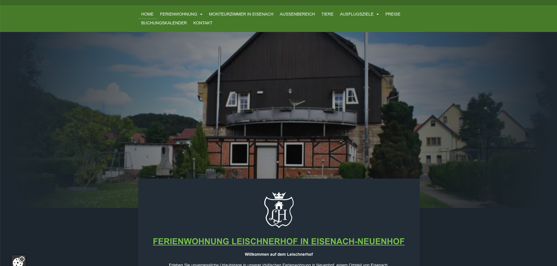 Screenshot der optimierten Leischnerhof Webseite