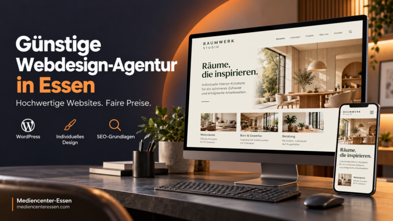 Günstige Webdesign-Agentur in Essen mit WordPress, individuellem Design und SEO-Grundlagen