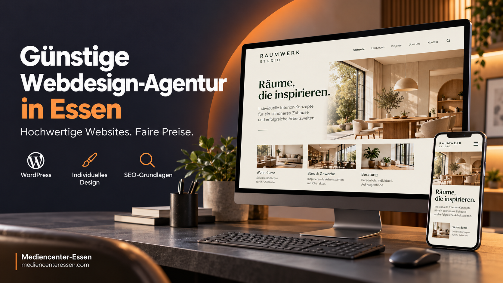 Günstige Webdesign-Agentur in Essen mit WordPress, individuellem Design und SEO-Grundlagen