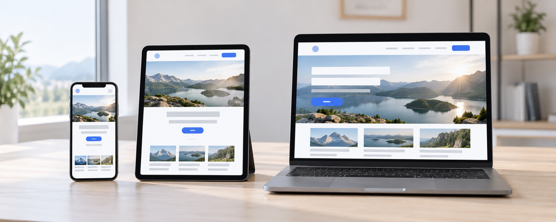 Professionelle Website zum Festpreis im responsiven Design auf Smartphone, Tablet und Laptop