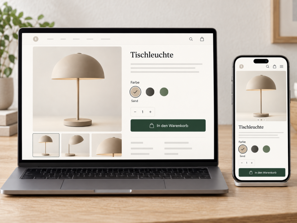 WooCommerce-Onlineshop mit übersichtlicher Produktseite und mobiler Darstellung